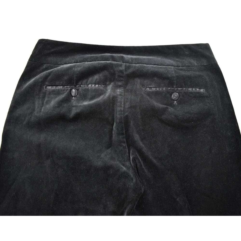 Boden Womens Black Velvet Bootcut Trousers Mid Rise Dress Pants Size 10R